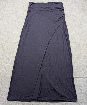 Boden Helana Wrap Maxi Skirt Women 4 Blue Jersey Minimal Comfort Pull On Capsule